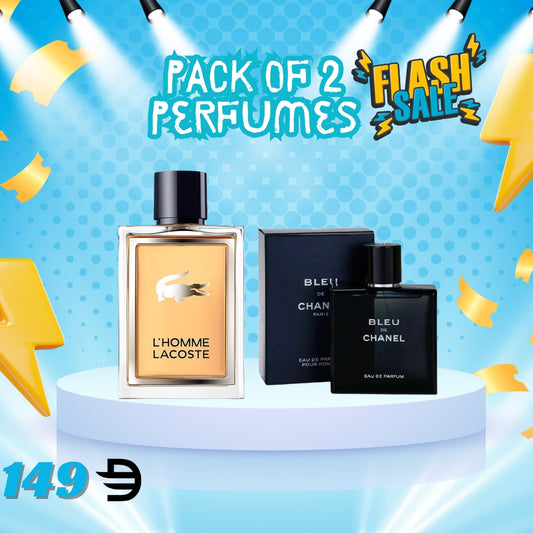 Pack of 2 for Men (Lacoste L'Homme + Blue De Chanel)