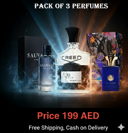 Pack of 3 For Men (Creed Aventus + Amouage Interlude + Dior Sauvage)